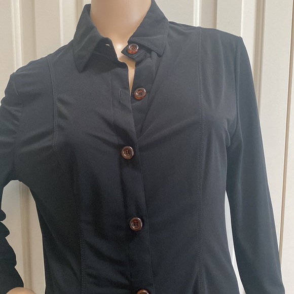 Saks Fifth Avenue Gottex Black Button Front Long Sleeve Size M. - Picture 2 of 11